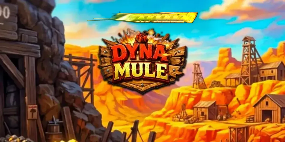 Tampilan visual slot Dyna Mule dengan tema pertambangan yang penuh aksi